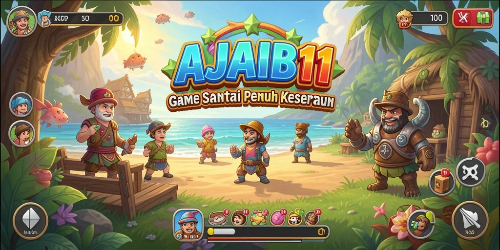 Tampilan gameplay AJAIB11 yang menarik dan penuh warna.