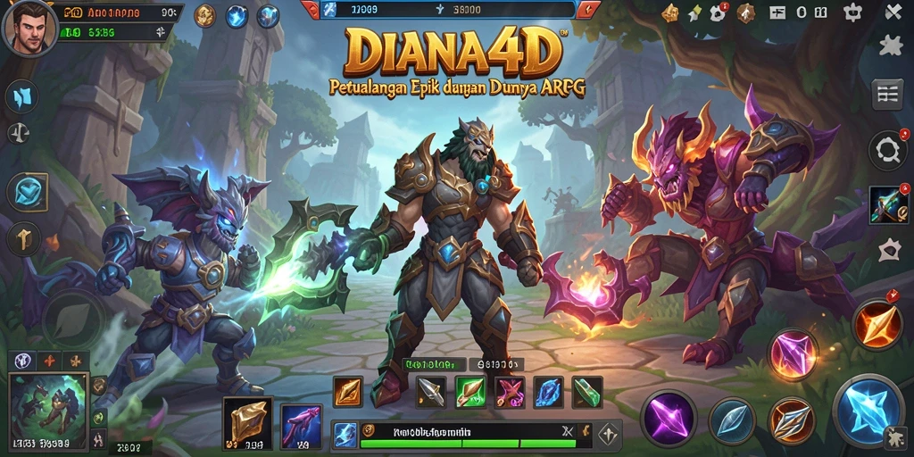 Tampilan menakjubkan dari gameplay ARPG DIANA4D yang dinamis.