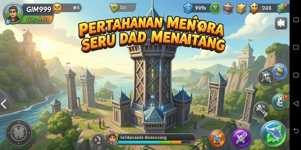 Screenshot menampilkan aksi seru dalam gameplay Tower Defense.