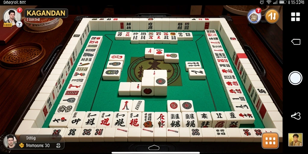 Tampilan gameplay Mahjong yang seru dan mendebarkan.