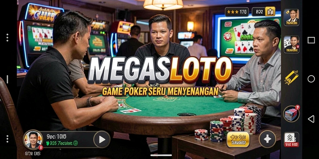 Tampilan gameplay seru dari MEGASLOTO saat bermain Poker.