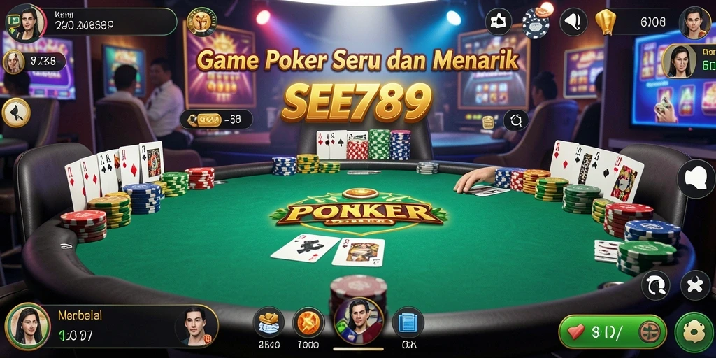 Tampilan menarik dengan permainan poker yang mendebarkan.