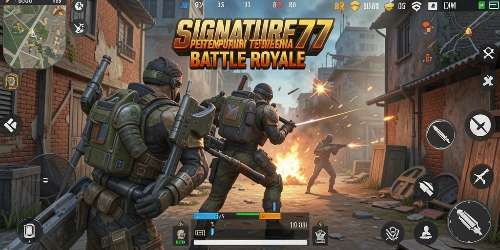 Screenshot SIGNATURE77 menampilkan aksi pertempuran yang mendebarkan.