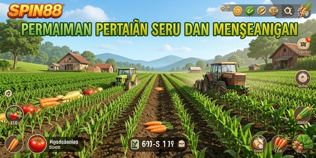 Tangkapan layar gameplay <strong>SPIN88</strong> yang menampilkan aktivitas bertani yang mengasyikkan.
