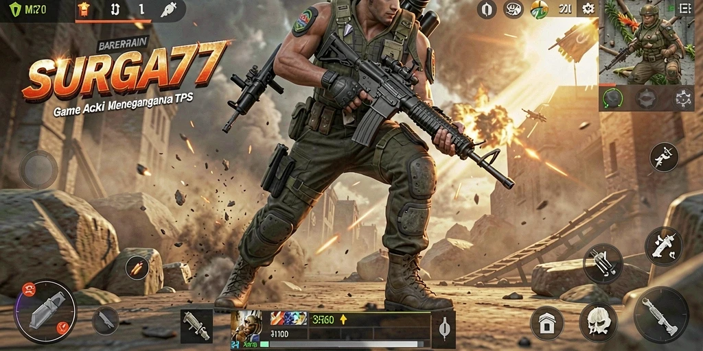 Tampilan gameplay SURGA77 yang menegangkan dan penuh aksi.