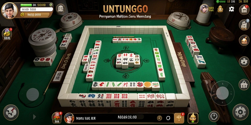 Tampilan gameplay menantang dalam UNTUNGGO dengan ubin Mahjong yang menarik.