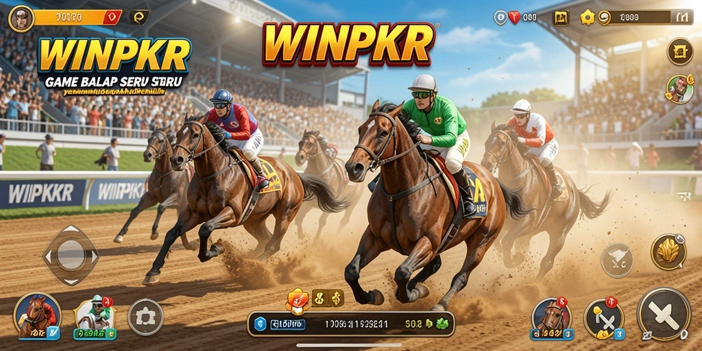 Tampilan gameplay WINPKR yang mendebarkan dalam balapan.